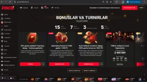 Bonuslar va turnirlar sahifasi